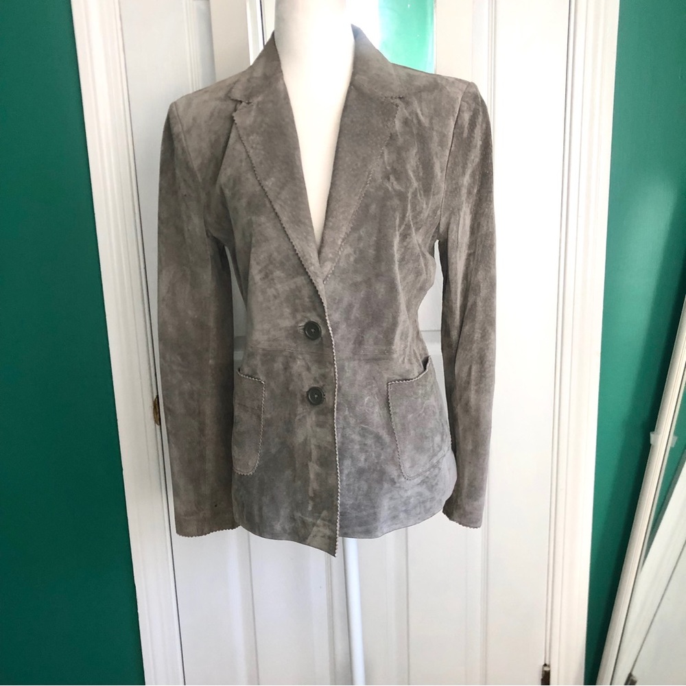 Alfani grey 100% suede leather jacket size S
